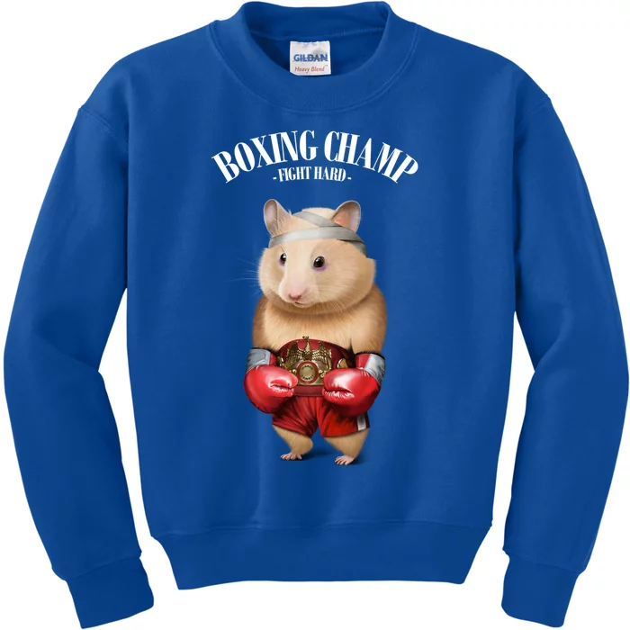 Boxing Champion Hamster Fighter Funny Gift Kids Sweatshirt