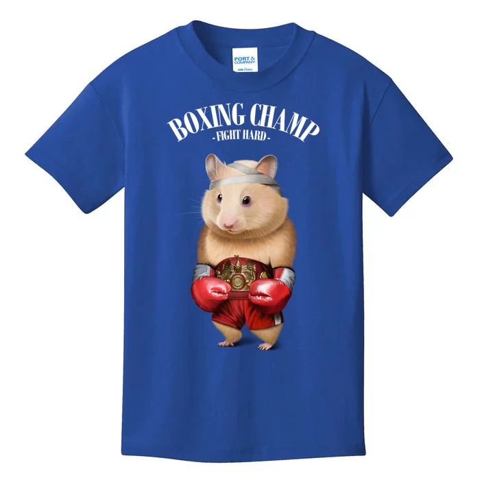 Boxing Champion Hamster Fighter Funny Gift Kids T-Shirt