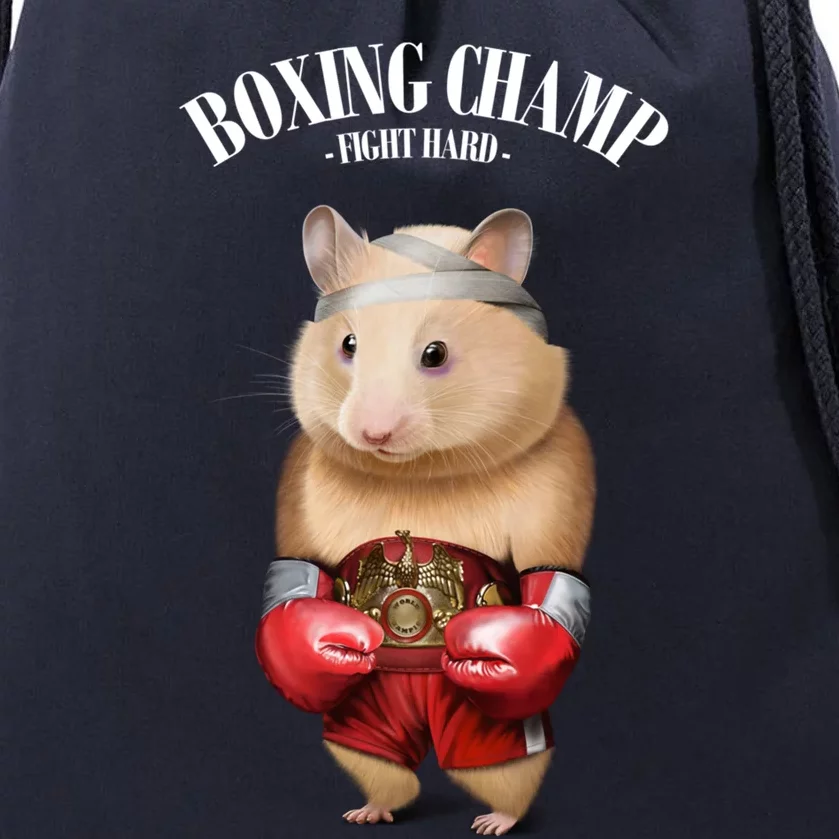 Boxing Champion Hamster Fighter Funny Gift Drawstring Bag