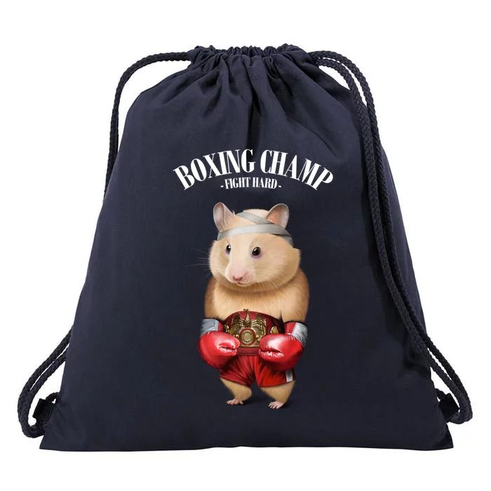 Boxing Champion Hamster Fighter Funny Gift Drawstring Bag