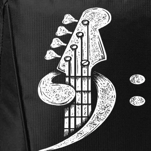 Bass Cleff Headstock Bassist Bass Guitar Musician Music City Backpack