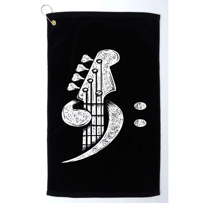 Bass Cleff Headstock Bassist Bass Guitar Musician Music Platinum Collection Golf Towel