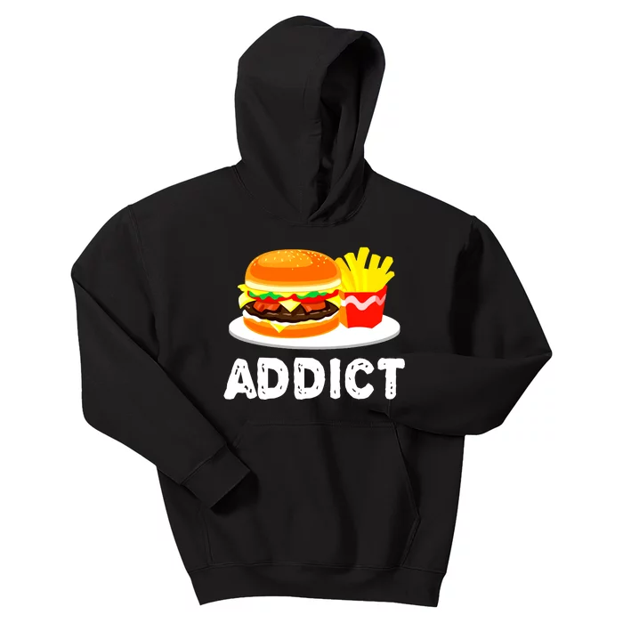 Bacon Cheeseburger Hamburger And French Fries Addict Funny Kids Hoodie