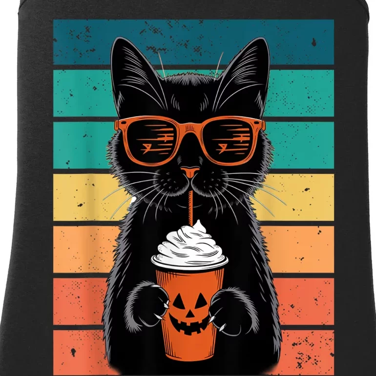 Black Cat Hipster Trick Or Treat Funny Halloween Black Cat Ladies Essential Tank