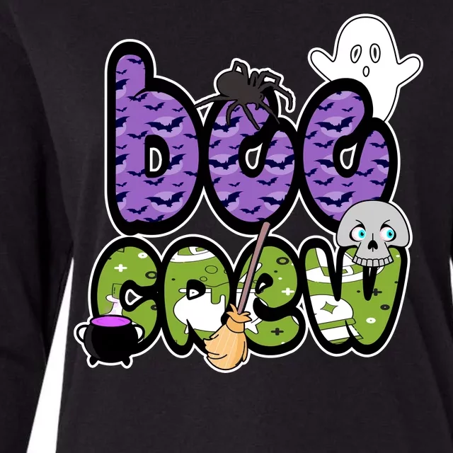 Boo Crew Halloween Spooky Fun Womens Cotton Relaxed Long Sleeve T-Shirt