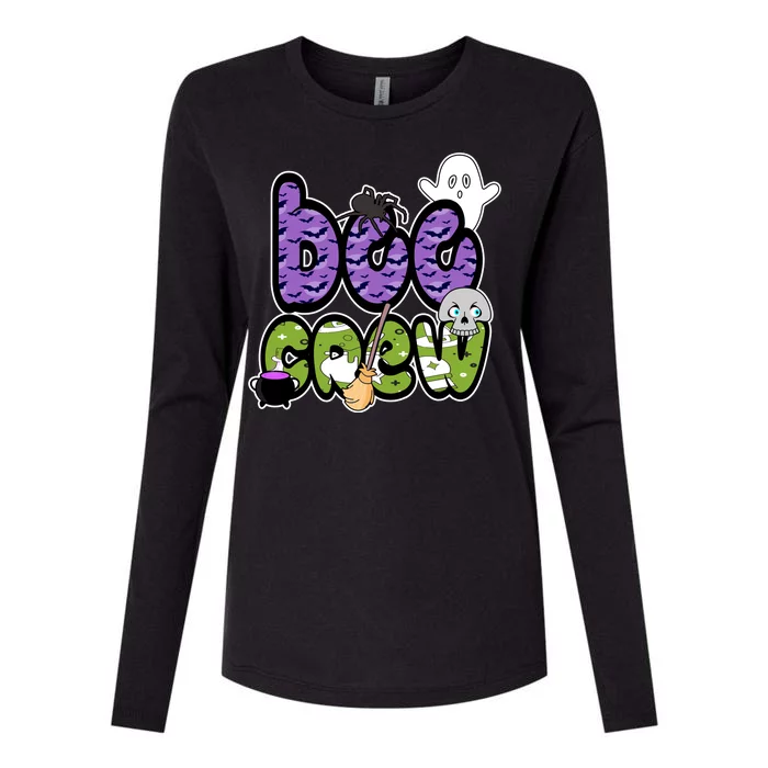 Boo Crew Halloween Spooky Fun Womens Cotton Relaxed Long Sleeve T-Shirt