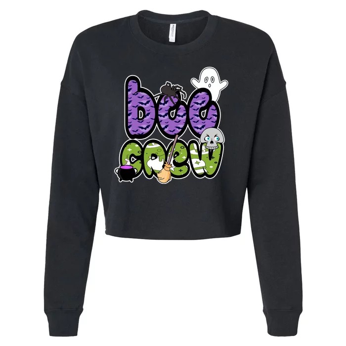 Boo Crew Halloween Spooky Fun Cropped Pullover Crew