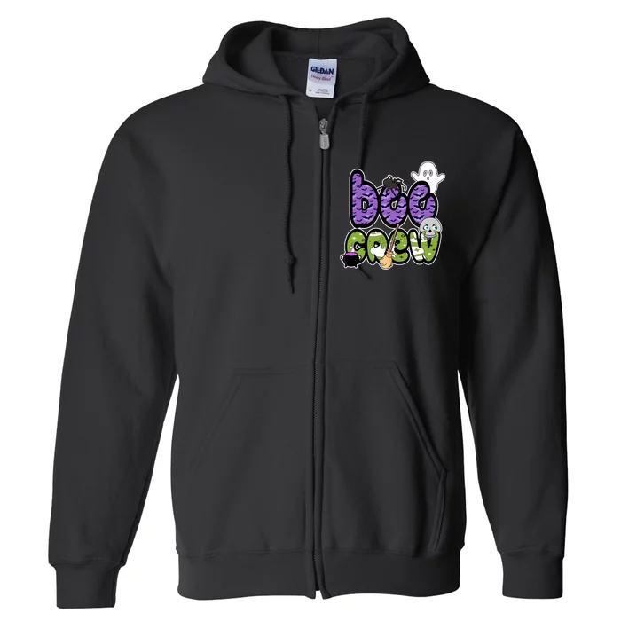 Boo Crew Halloween Spooky Fun Full Zip Hoodie