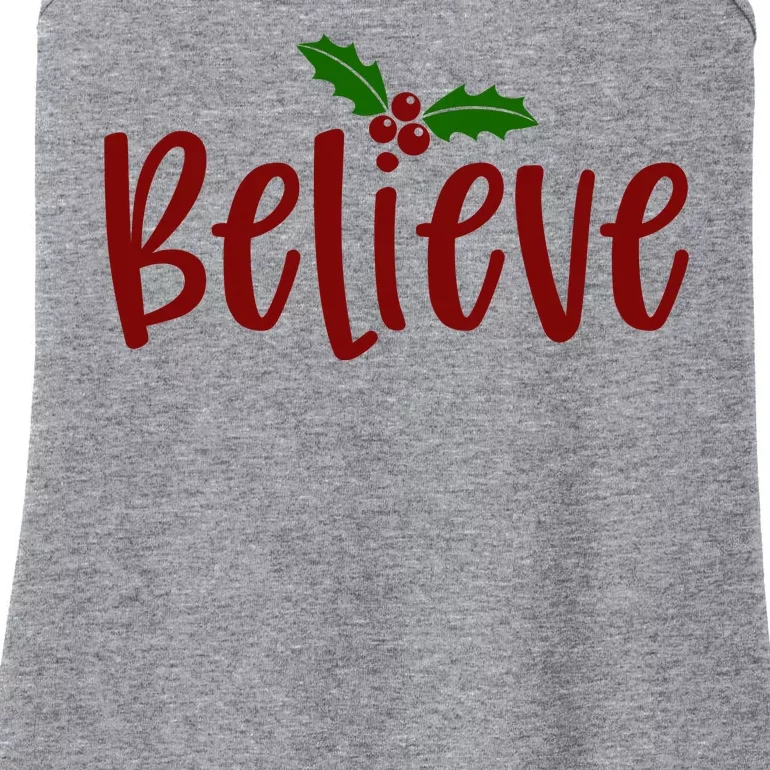 Believe Christmas Holiday Ladies Essential Tank