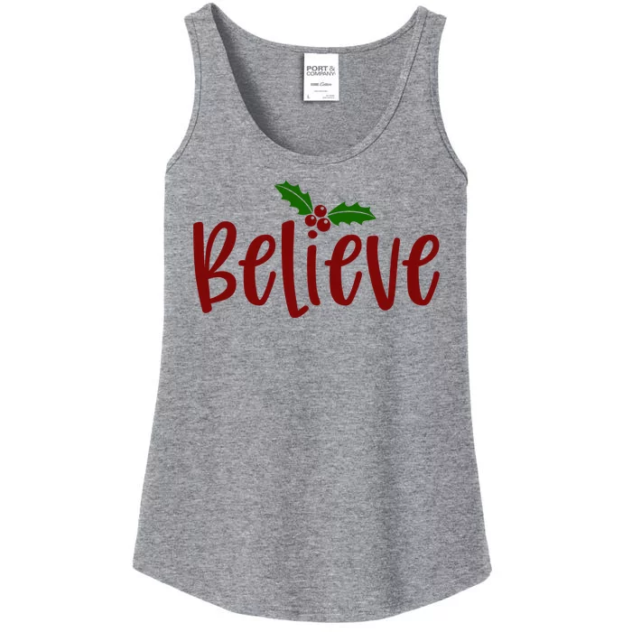 Believe Christmas Holiday Ladies Essential Tank