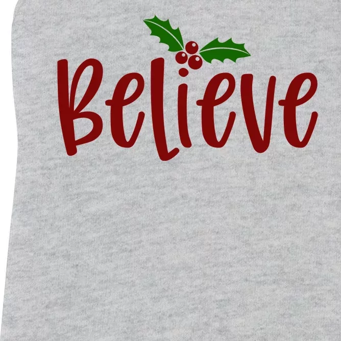 Believe Christmas Holiday Women's Racerback Tank