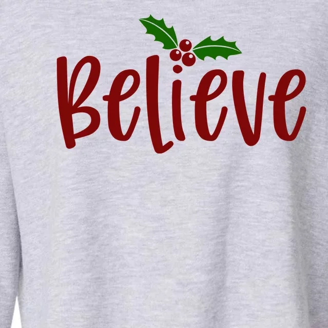 Believe Christmas Holiday Cropped Pullover Crew