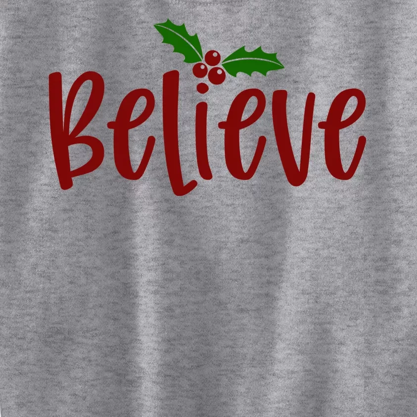 Believe Christmas Holiday Kids Sweatshirt