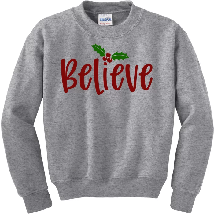 Believe Christmas Holiday Kids Sweatshirt