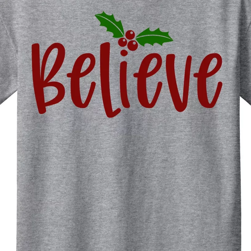 Believe Christmas Holiday Kids T-Shirt