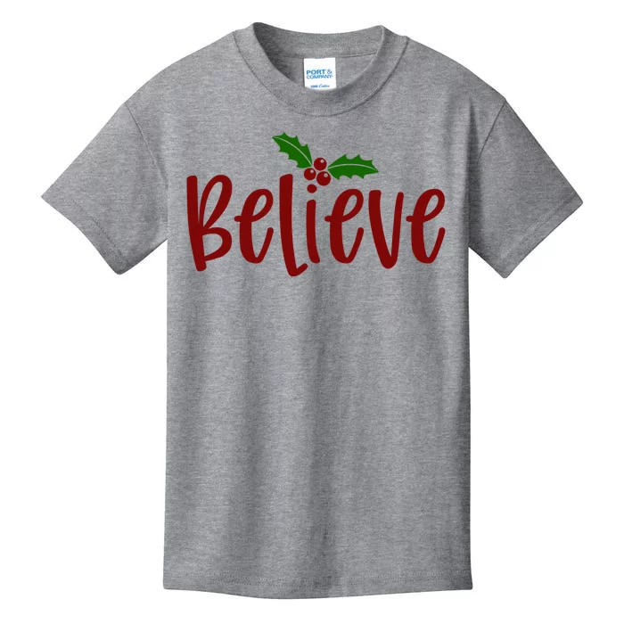 Believe Christmas Holiday Kids T-Shirt