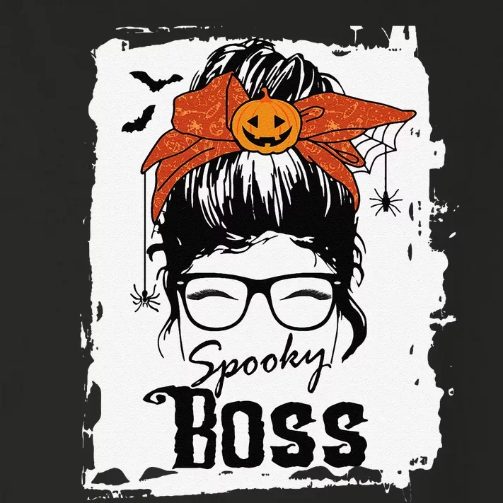 Boss Ceo Halloween Spooky Spider Messy Bun Hair Women Toddler Long Sleeve Shirt