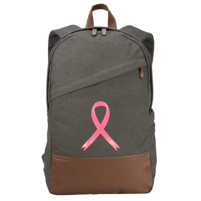 Breast Cancer Heartbeat Pulse Cotton Canvas Backpack