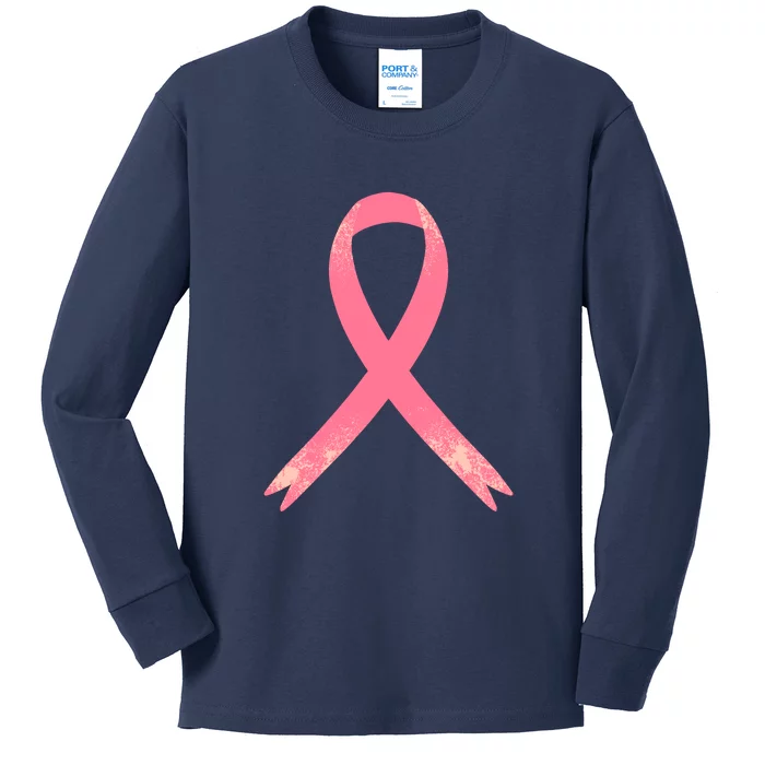 Breast Cancer Heartbeat Pulse Kids Long Sleeve Shirt