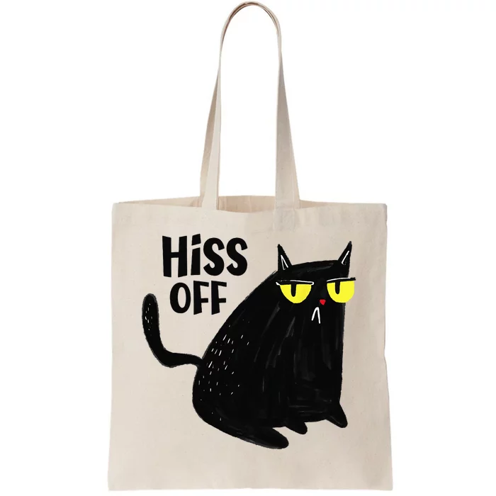 Black Cat Hiss Off For  Meow Cat Gifts Tote Bag