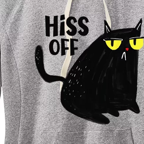 Black Cat Hiss Off For  Meow Cat Gifts Women's Fleece Hoodie