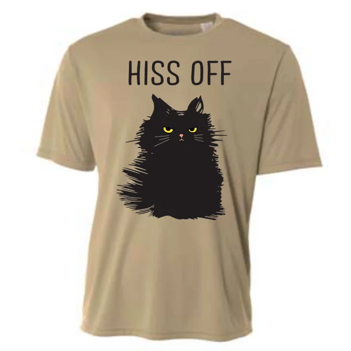 Black Cat Humor Hiss Off Meow Cat Cooling Performance Crew T-Shirt