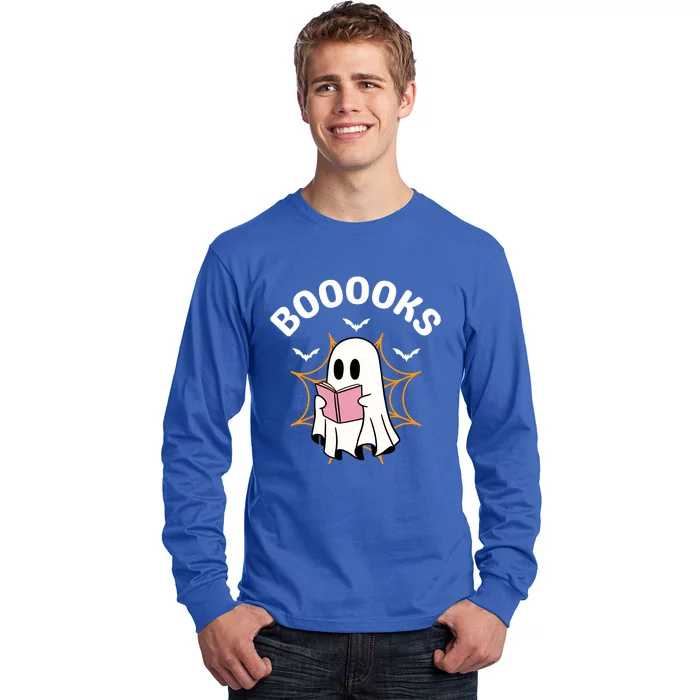 Booooks Cute Halloween Ghost Read More Books Funny Spooky Long Sleeve Shirt