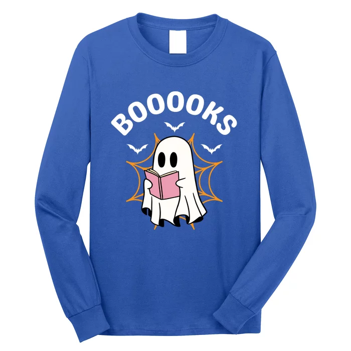 Booooks Cute Halloween Ghost Read More Books Funny Spooky Long Sleeve Shirt