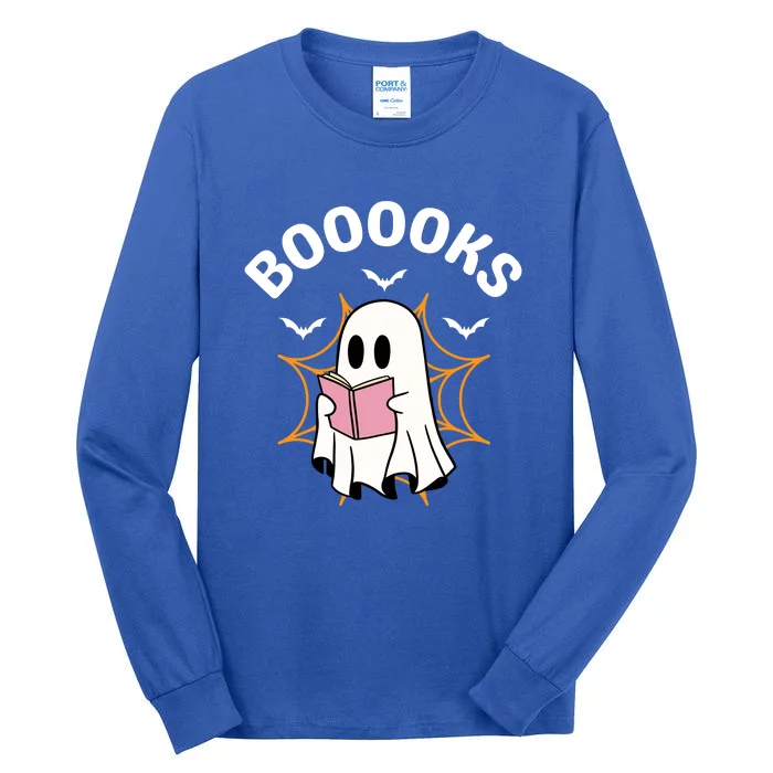 Booooks Cute Halloween Ghost Read More Books Funny Spooky Tall Long Sleeve T-Shirt