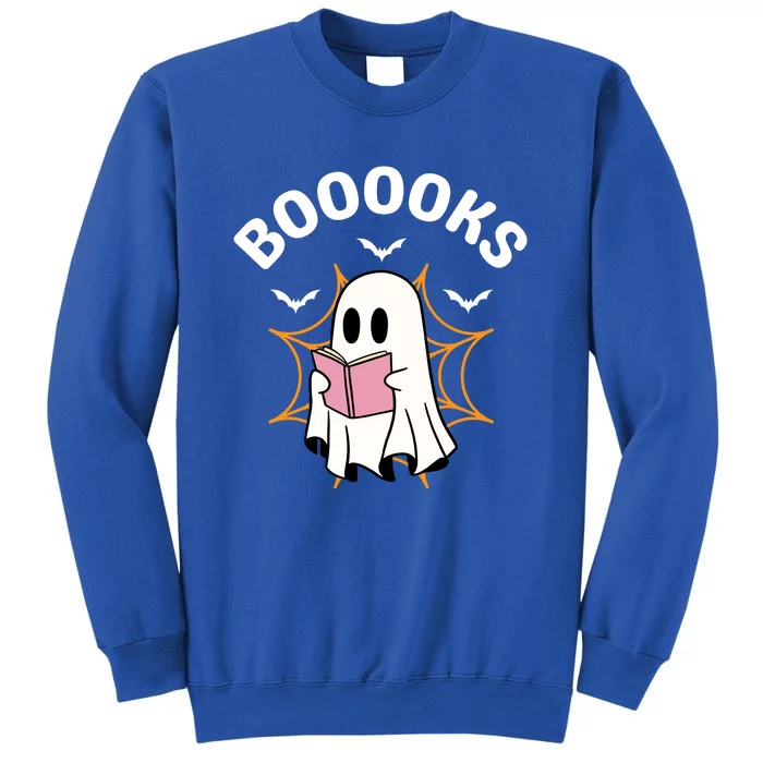 Booooks Cute Halloween Ghost Read More Books Funny Spooky Tall Sweatshirt