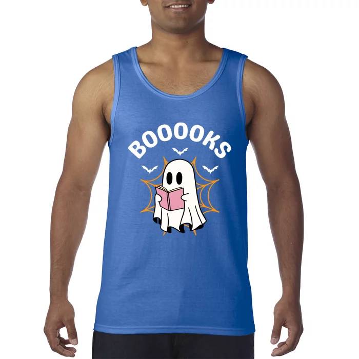 Booooks Cute Halloween Ghost Read More Books Funny Spooky Tank Top