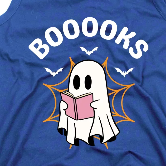 Booooks Cute Halloween Ghost Read More Books Funny Spooky Tank Top