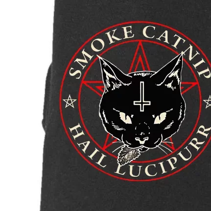 Black Cat H.A.I.L S.A.T.A.N Smoke Catnip Hail Lucipurr Weed Doggie 3-End Fleece Hoodie