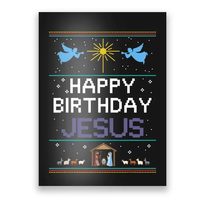 Birthday Cake Happy Birthday Jesus Christian Poster