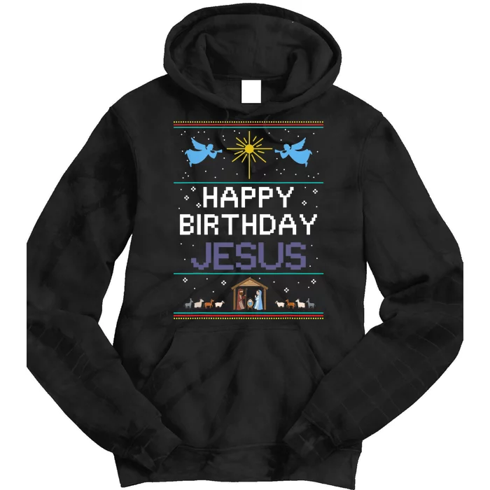 Birthday Cake Happy Birthday Jesus Christian Tie Dye Hoodie