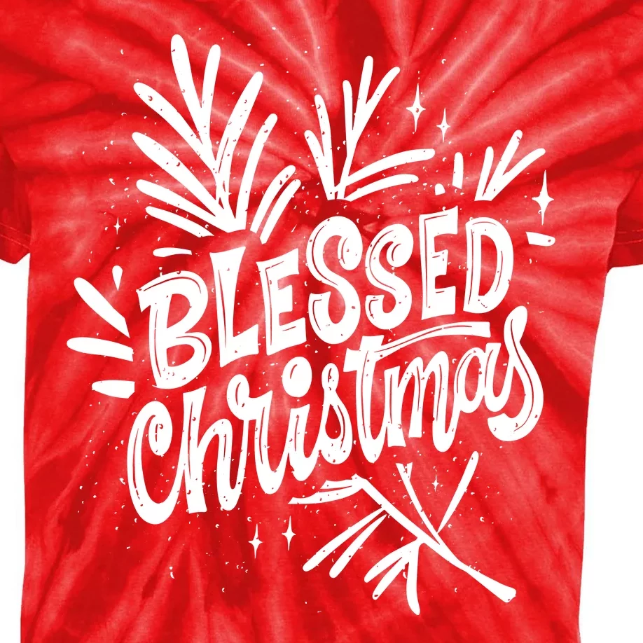 Blessed Christmas Holiday Kids Tie-Dye T-Shirt