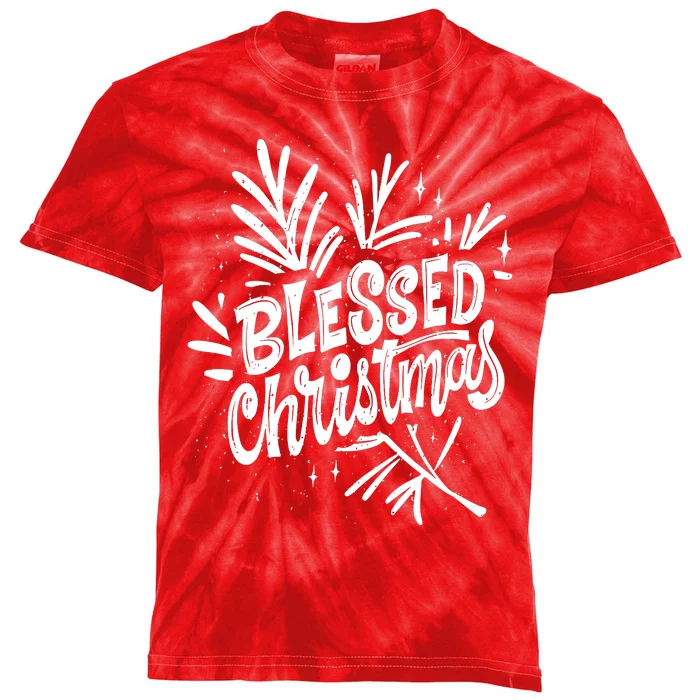 Blessed Christmas Holiday Kids Tie-Dye T-Shirt