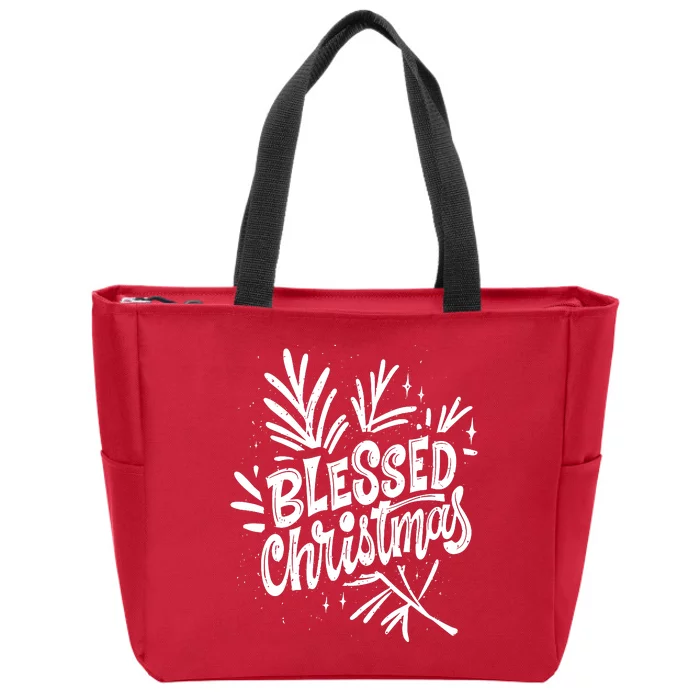 Blessed Christmas Holiday Zip Tote Bag