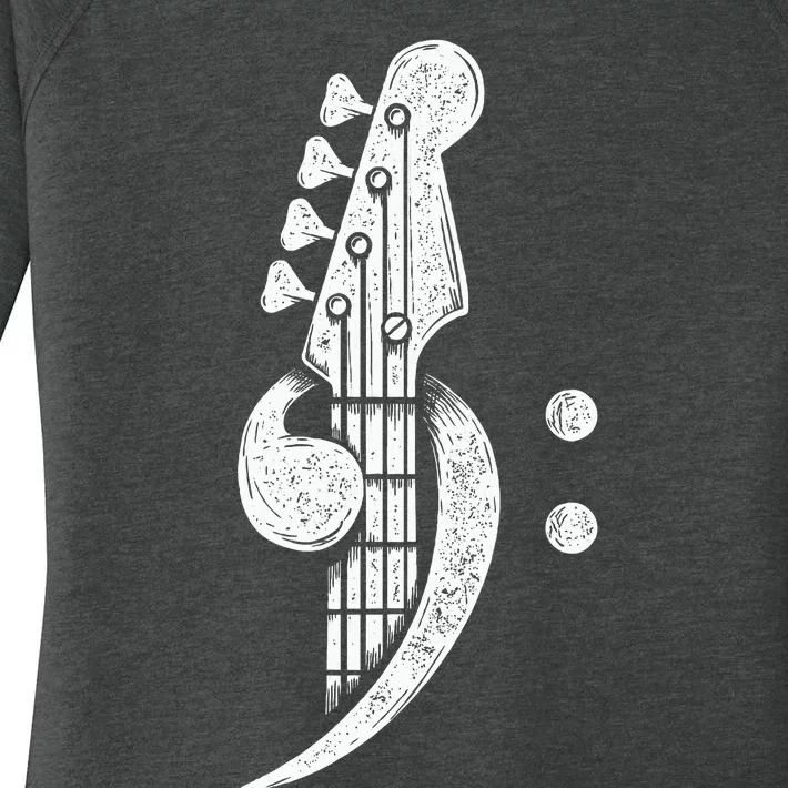 Bass Cleff Headstock Bassist Bass Guitar Musician Women's Perfect Tri Tunic Long Sleeve Shirt