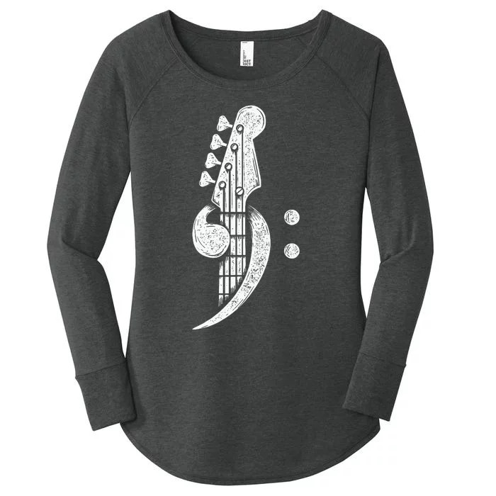 Bass Cleff Headstock Bassist Bass Guitar Musician Women's Perfect Tri Tunic Long Sleeve Shirt