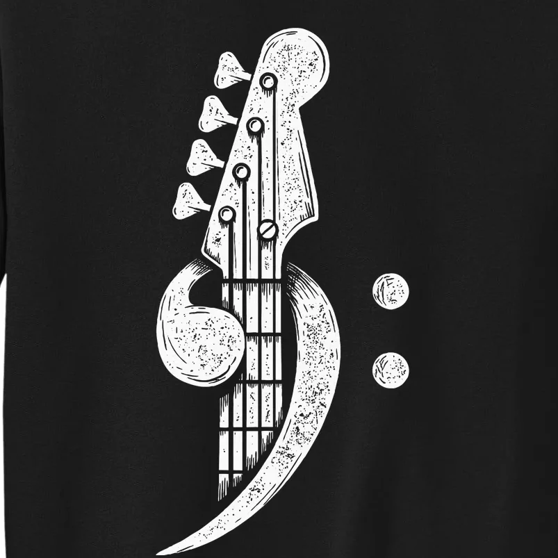 Bass Cleff Headstock Bassist Bass Guitar Musician Tall Sweatshirt