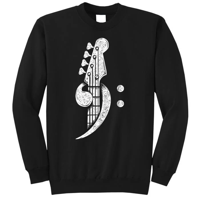 Bass Cleff Headstock Bassist Bass Guitar Musician Tall Sweatshirt