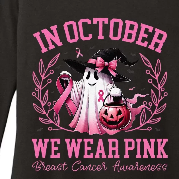 Breast Cancer Halloween In October We Wear Pin.K Womens CVC Long Sleeve Shirt