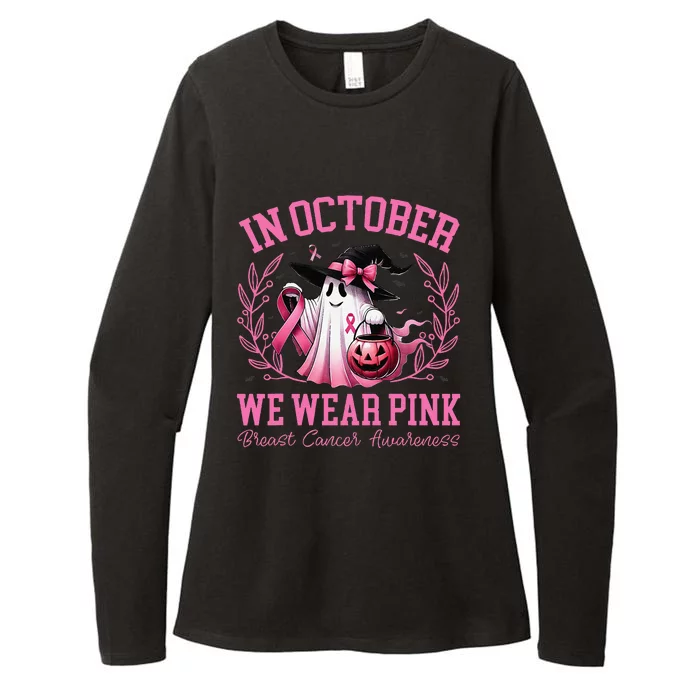 Breast Cancer Halloween In October We Wear Pin.K Womens CVC Long Sleeve Shirt