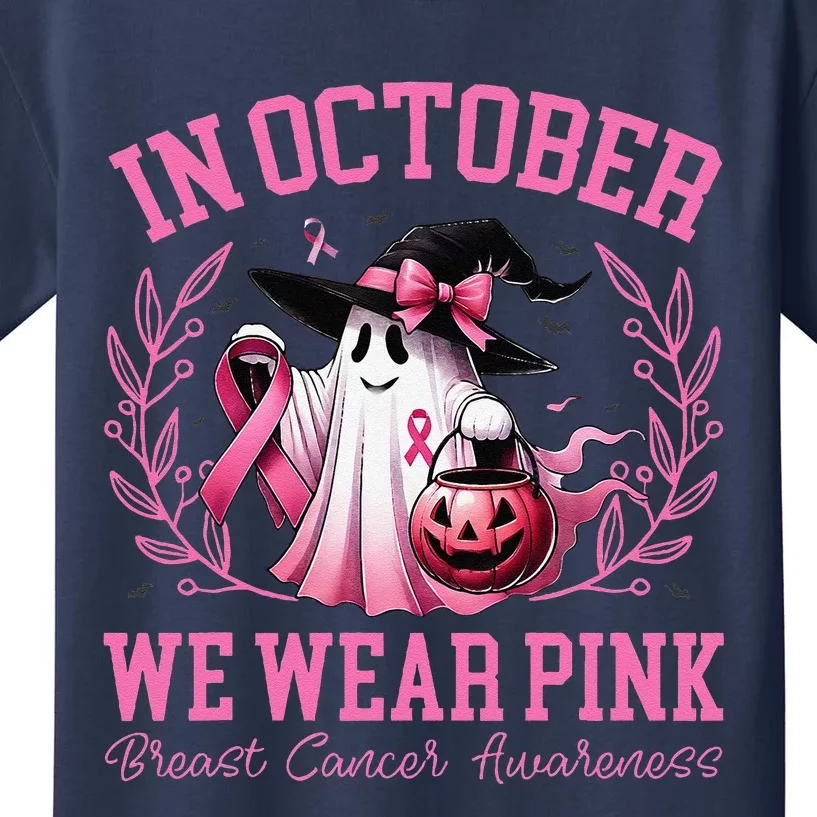 Breast Cancer Halloween In October We Wear Pin.K Kids T-Shirt