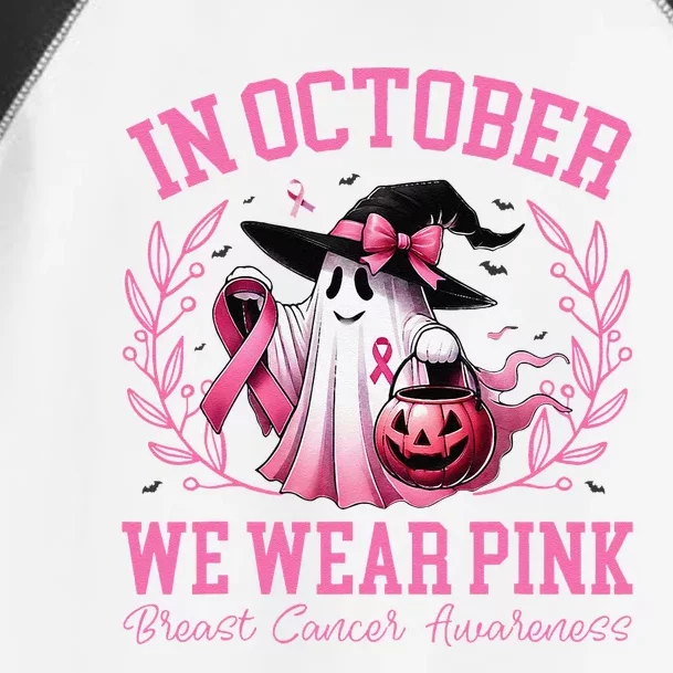 Breast Cancer Halloween In October We Wear Pin.K Toddler Fine Jersey T-Shirt