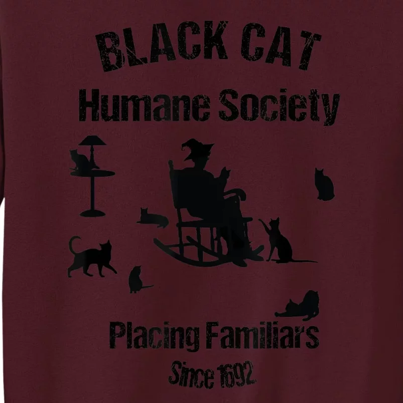 Black Cat Humane Society Funny Witch Halloween Tall Sweatshirt