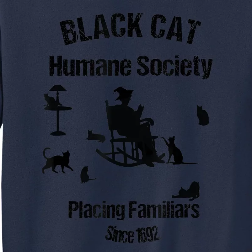 Black Cat Humane Society Funny Witch Halloween Sweatshirt