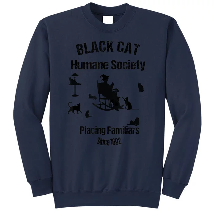 Black Cat Humane Society Funny Witch Halloween Sweatshirt