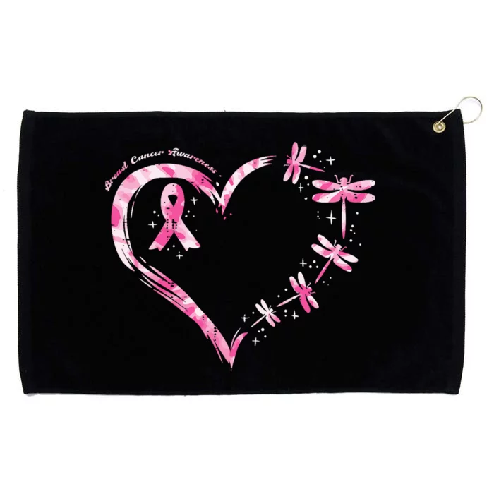 Breast Cancer Heart Dragonflies Awareness Grommeted Golf Towel